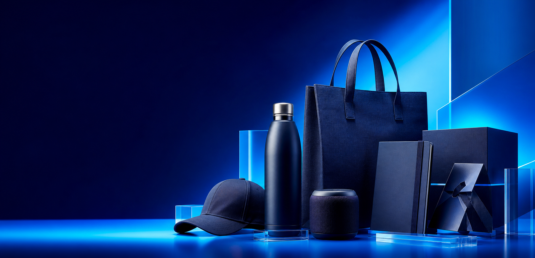 Bold collection of custom branded merchandise